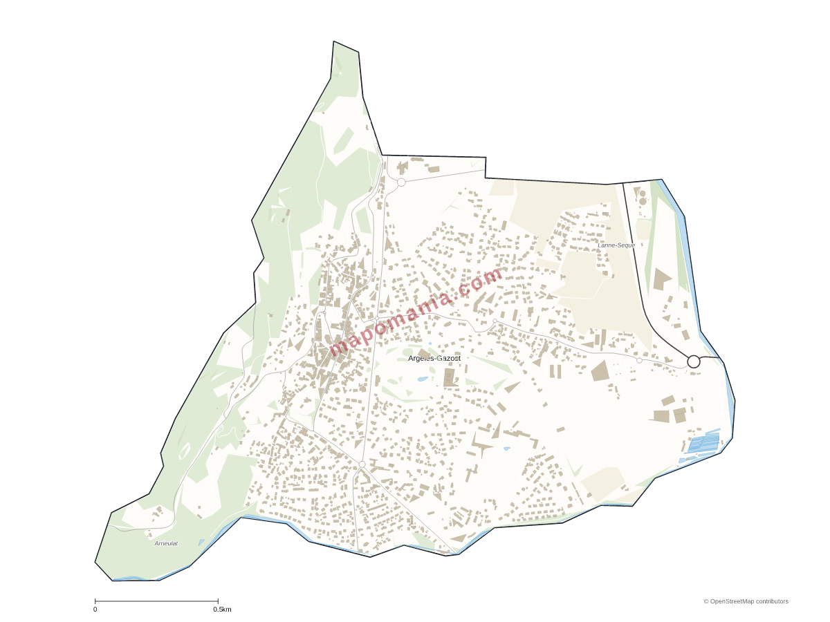 Carte de Argelès-Gazost à personnaliser