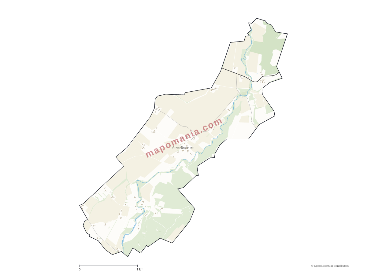 Carte de Aries-Espénan à personnaliser