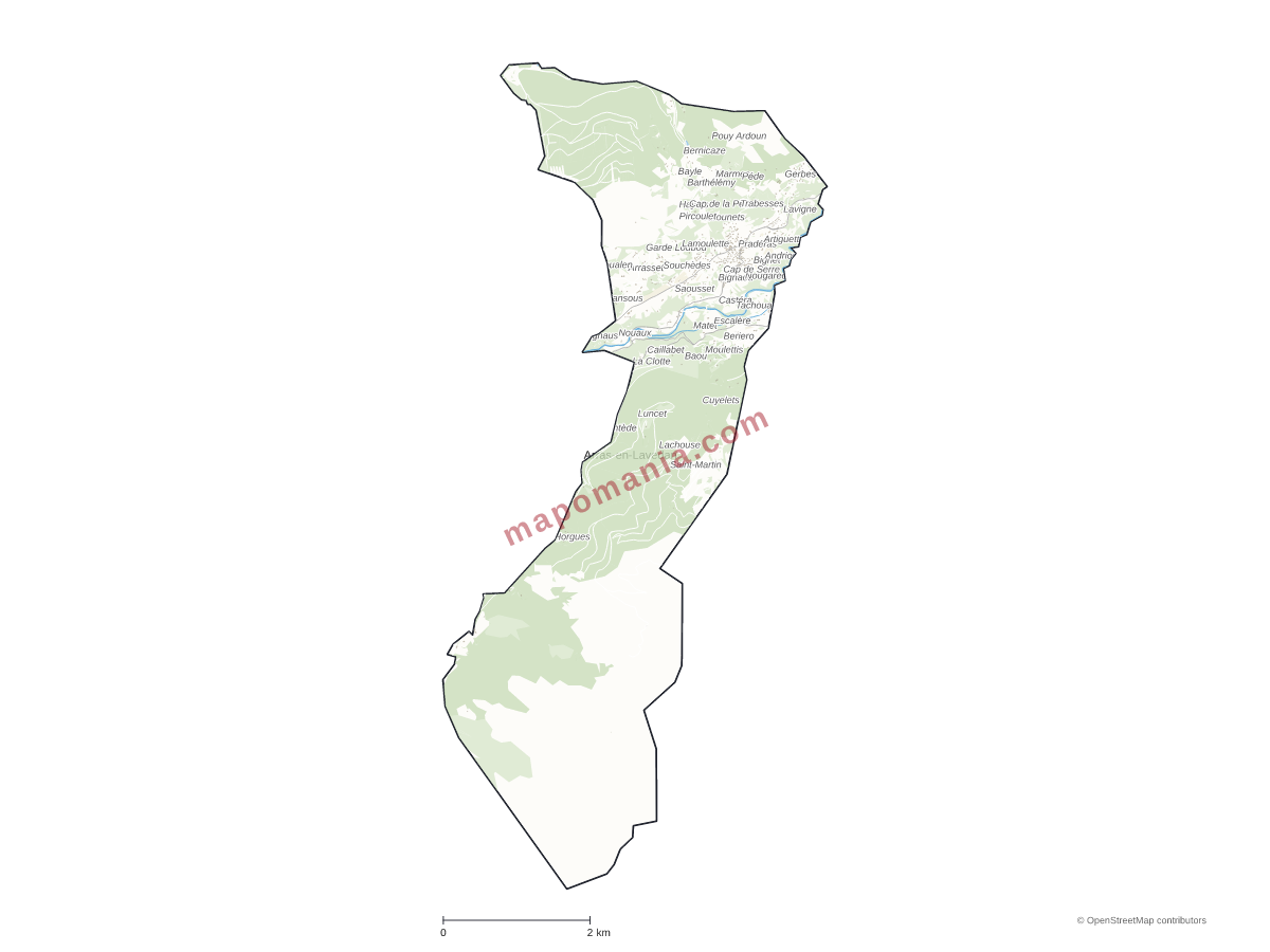 Carte de Arras-en-Lavedan à personnaliser