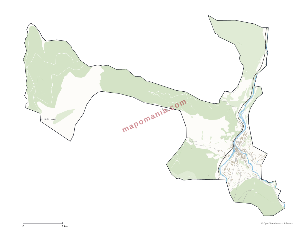 Carte de Arreau à personnaliser