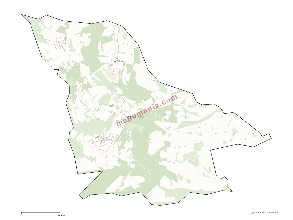 Carte de Artalens-Souin à personnaliser