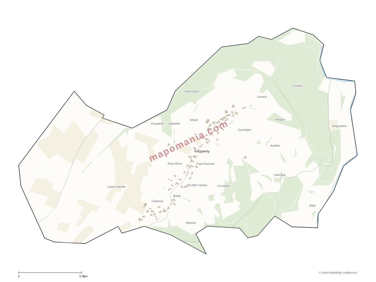 Carte de Artiguemy à personnaliser