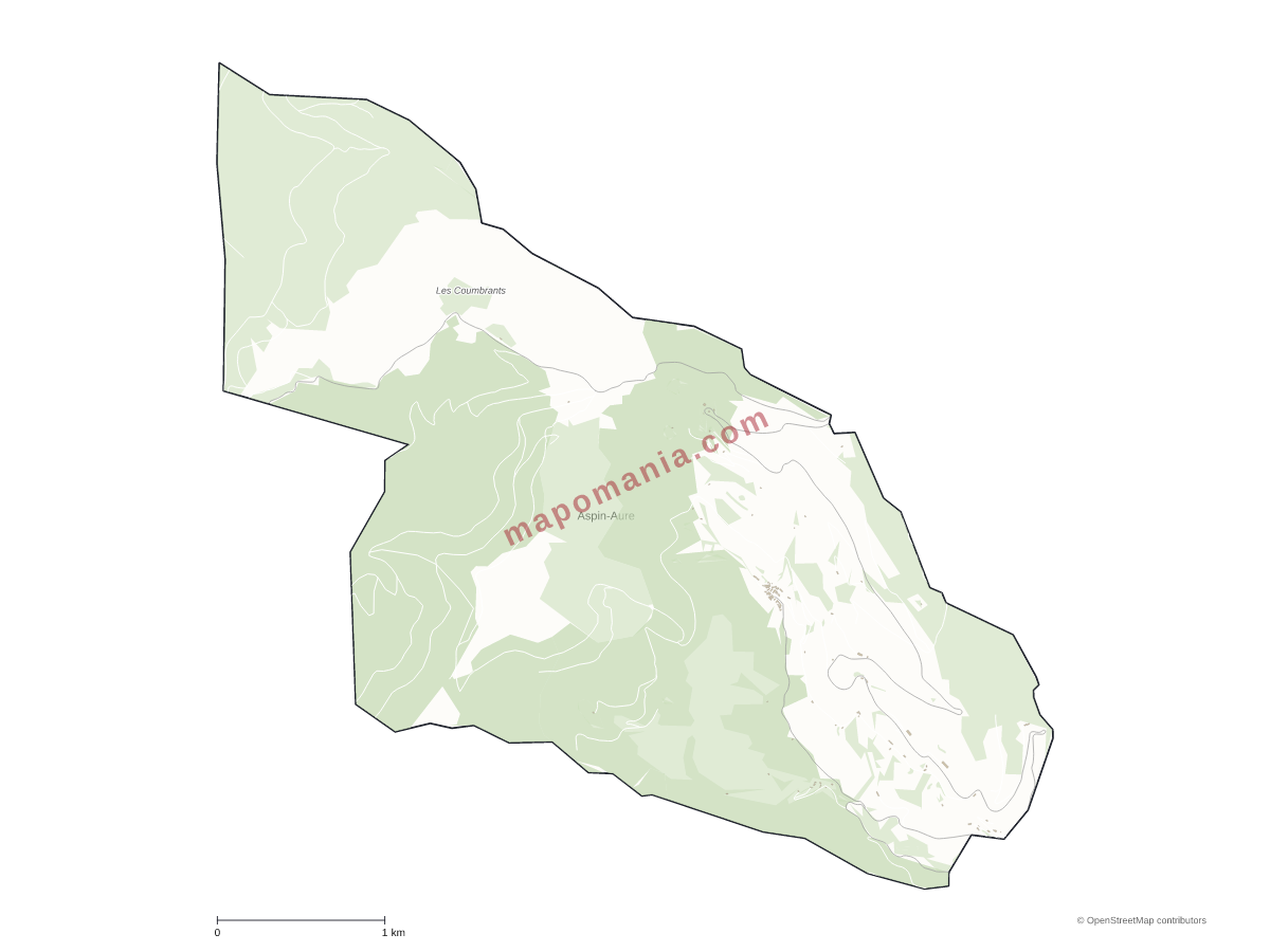 Carte de Aspin-Aure à personnaliser