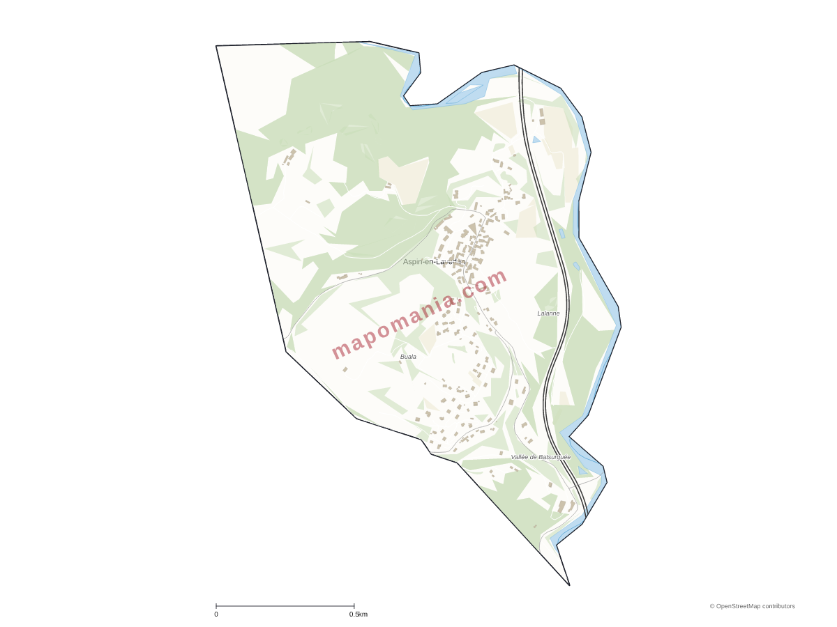 Carte de Aspin-en-Lavedan à personnaliser