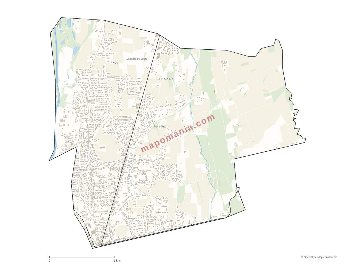Carte de Aureilhan à personnaliser
