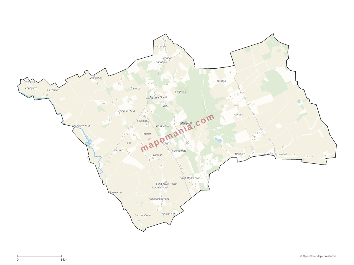 Carte de Auriébat à personnaliser