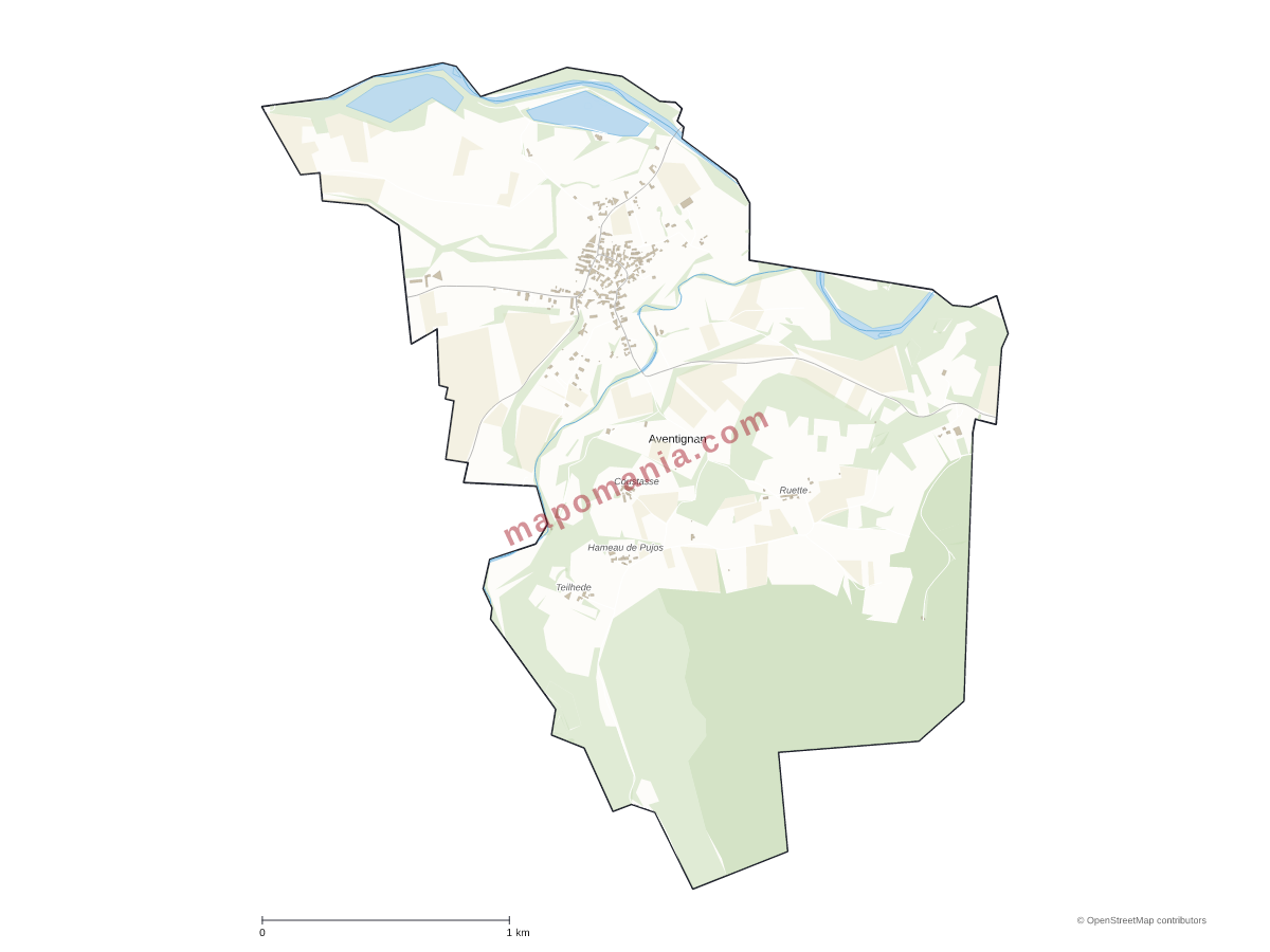 Carte de Aventignan à personnaliser