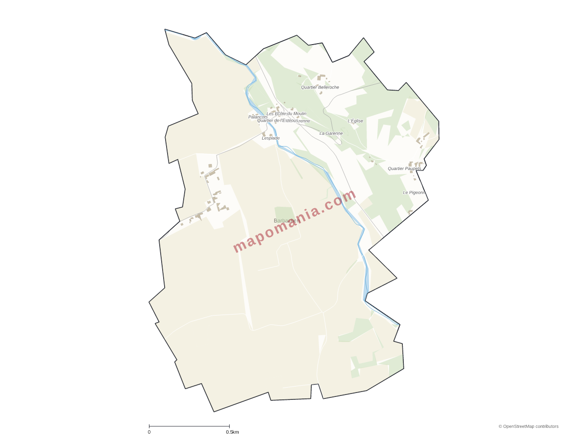 Carte de Barbachen à personnaliser