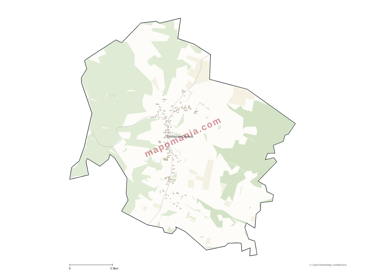 Carte de Barbazan-Dessus à personnaliser