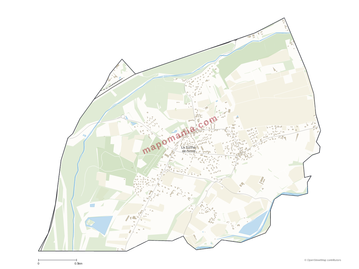 Carte de La Barthe-de-Neste à personnaliser