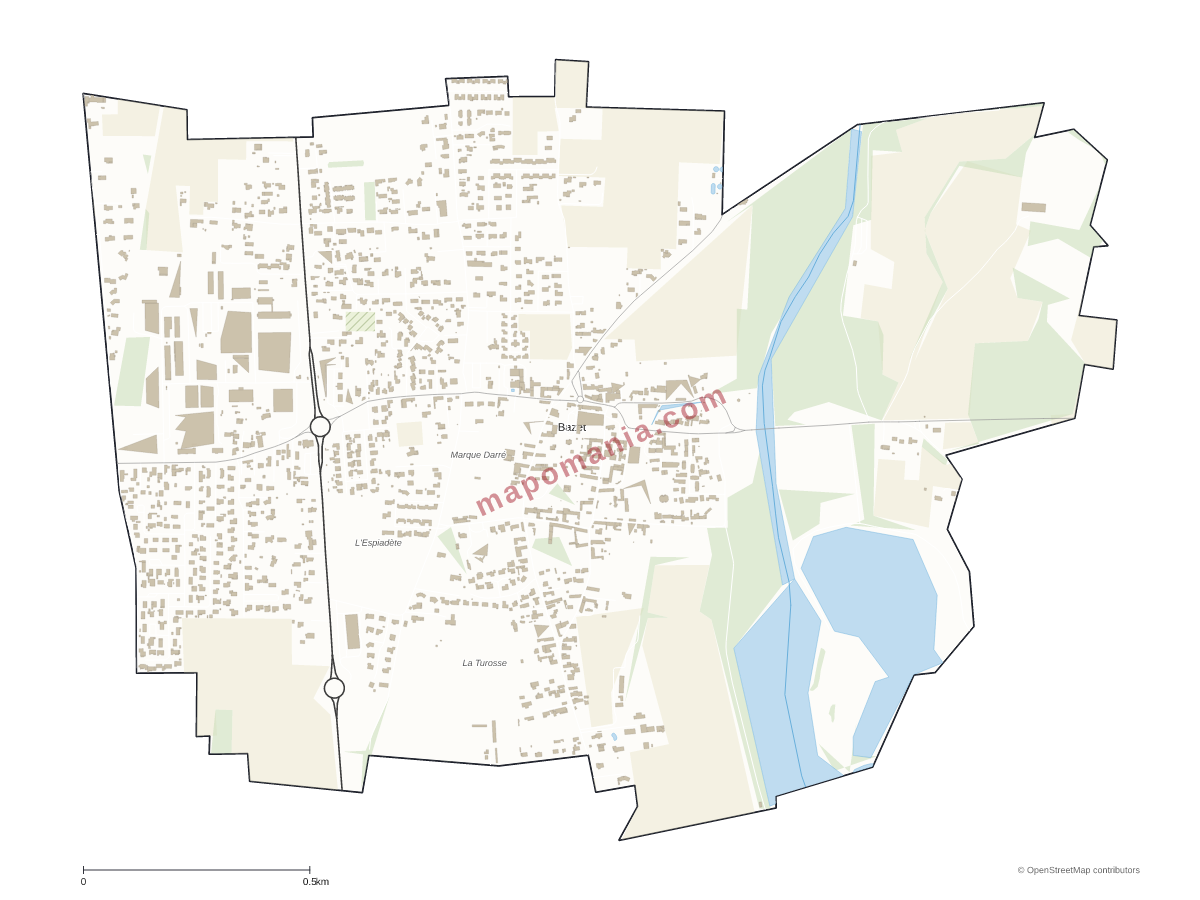 Carte de Bazet à personnaliser