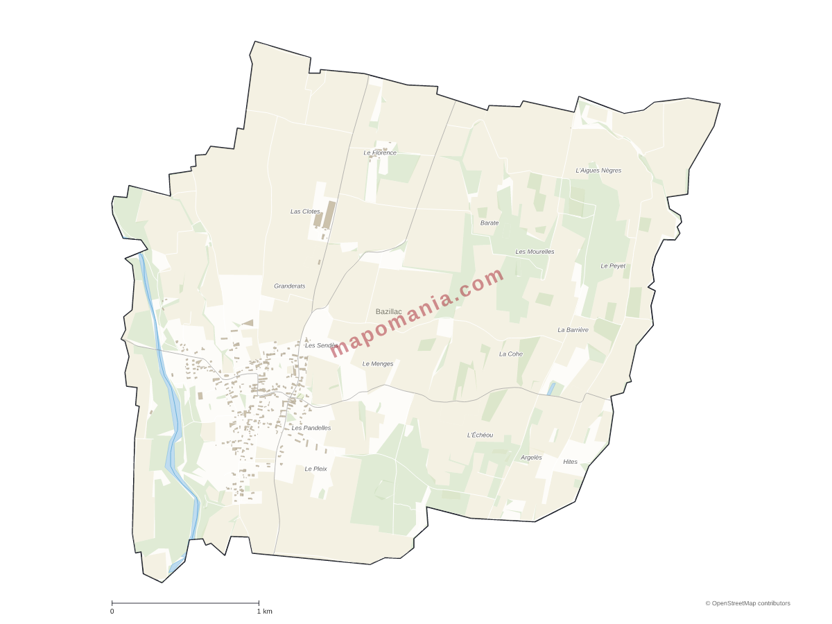 Carte de Bazillac à personnaliser