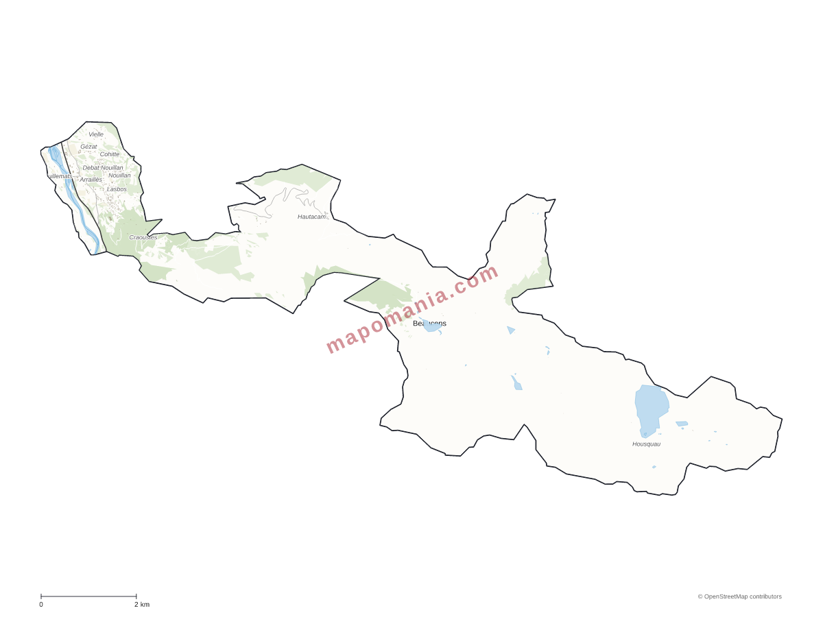 Carte de Beaucens à personnaliser