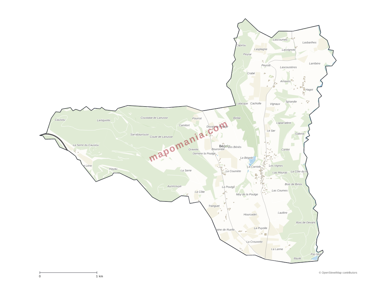 Carte de Bégole à personnaliser