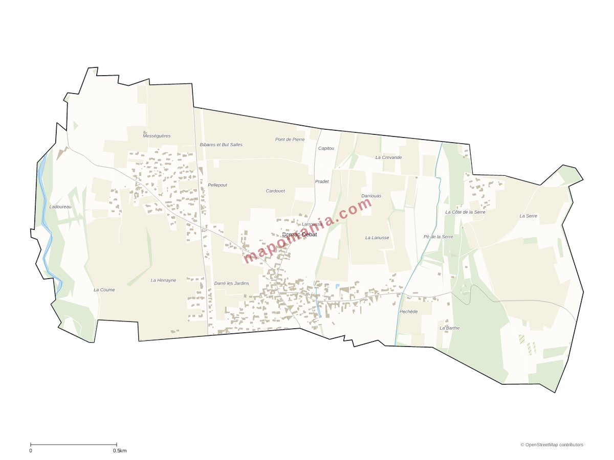 Carte de Bernac-Debat à personnaliser