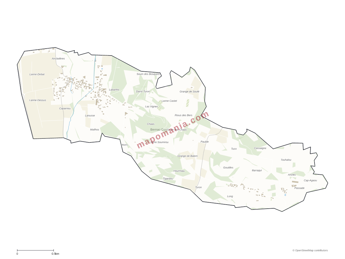 Carte de Bernac-Dessus à personnaliser