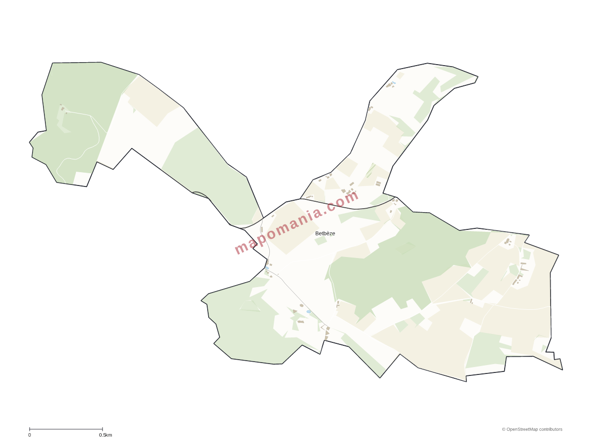 Carte de Betbèze à personnaliser