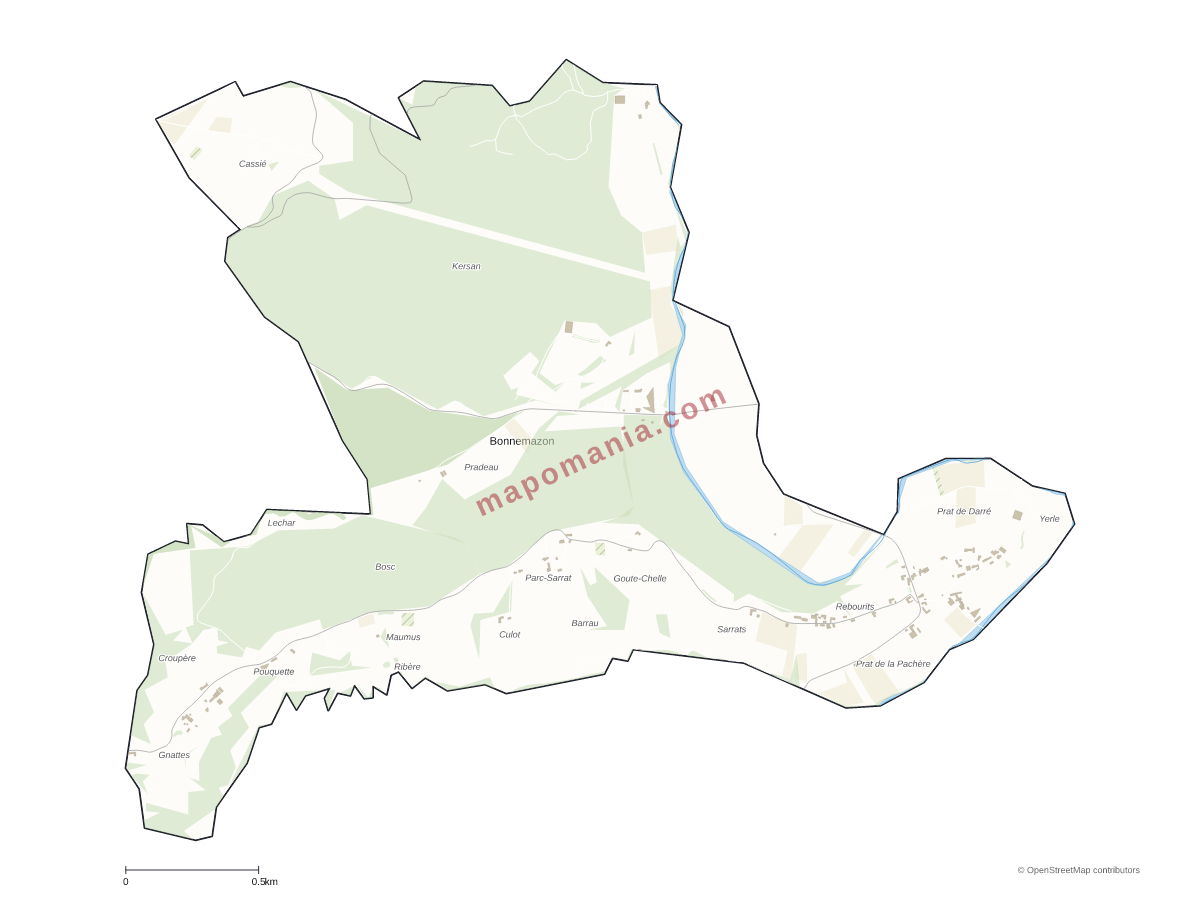 Carte de Bonnemazon à personnaliser