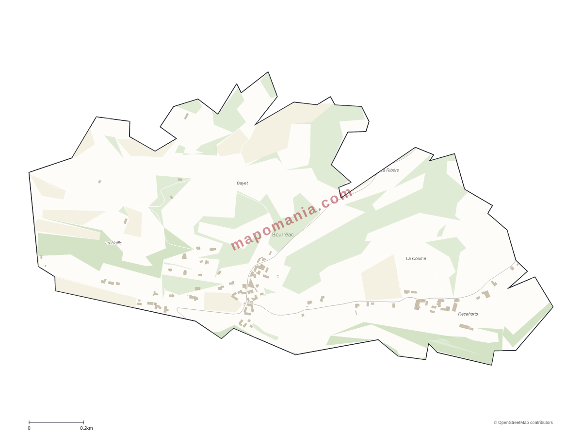 Carte de Bourréac à personnaliser