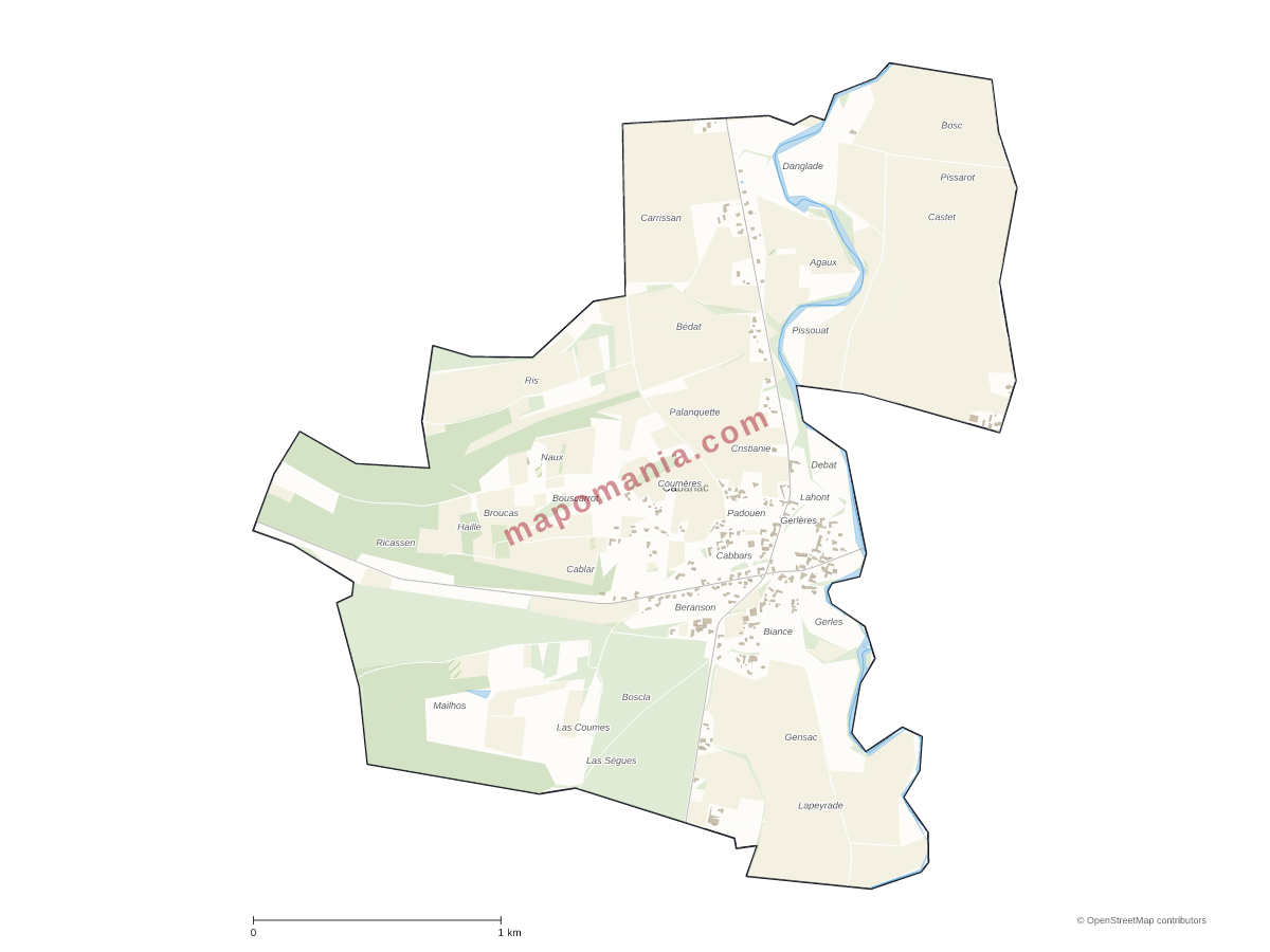 Carte de Cabanac à personnaliser