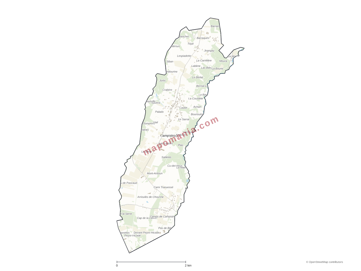 Carte de Campistrous à personnaliser