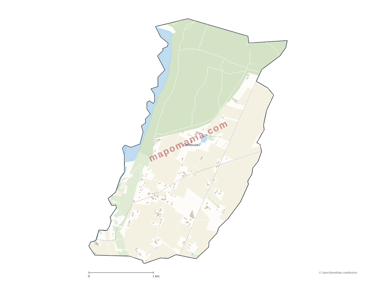 Carte de Campuzan à personnaliser