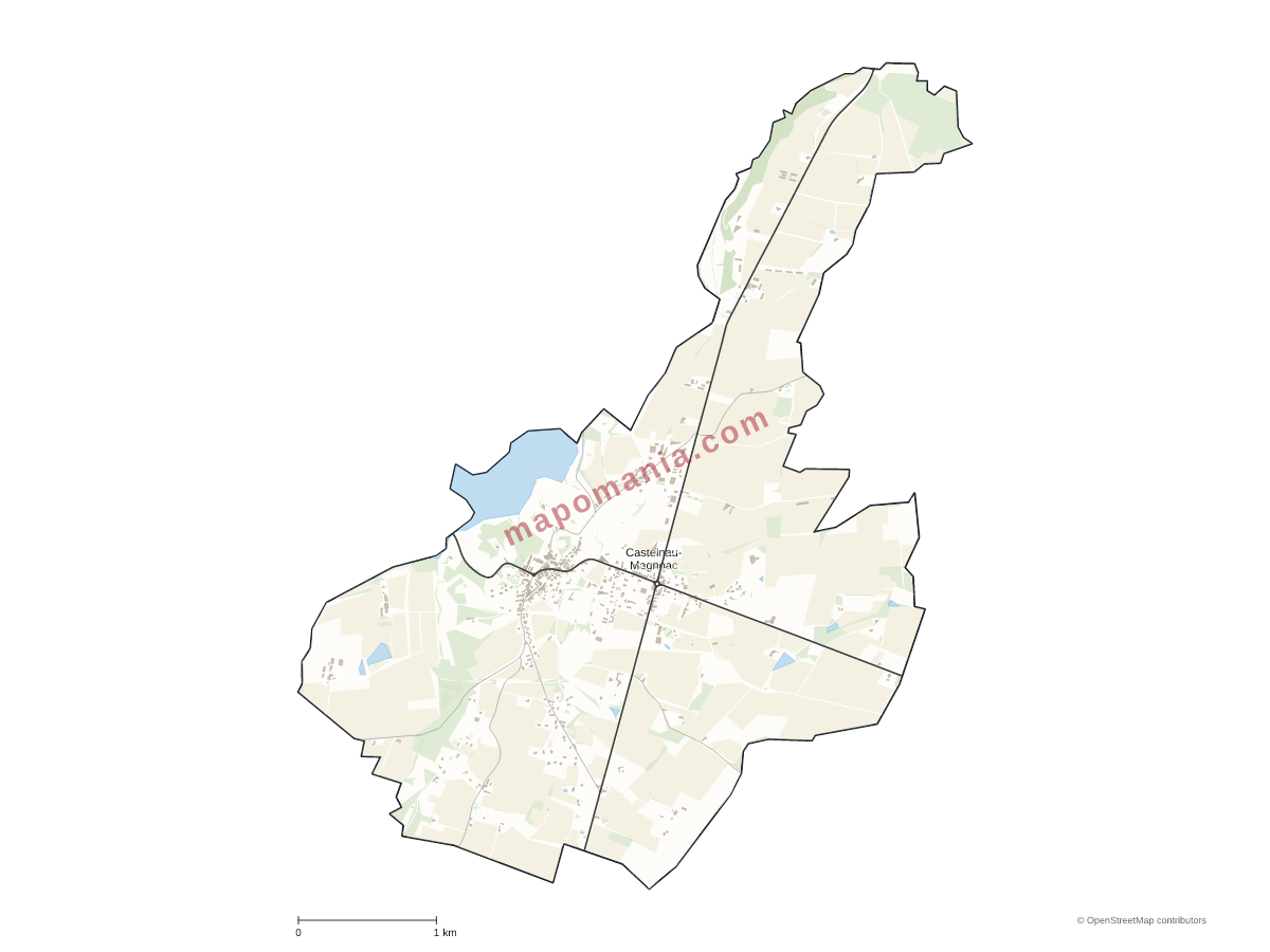 Carte de Castelnau-Magnoac à personnaliser