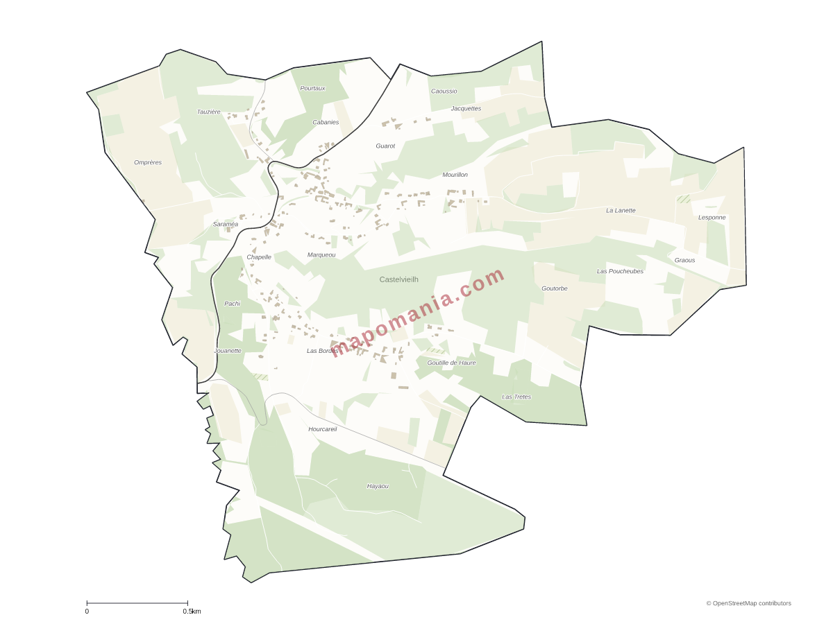 Carte de Castelvieilh à personnaliser