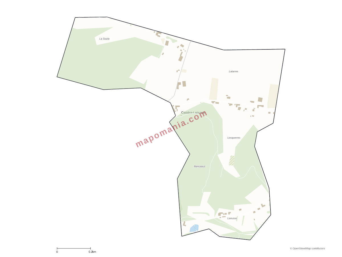 Carte de Castéra-Lanusse à personnaliser