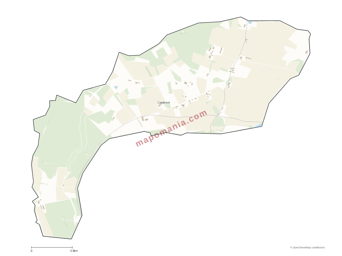 Carte de Caubous à personnaliser