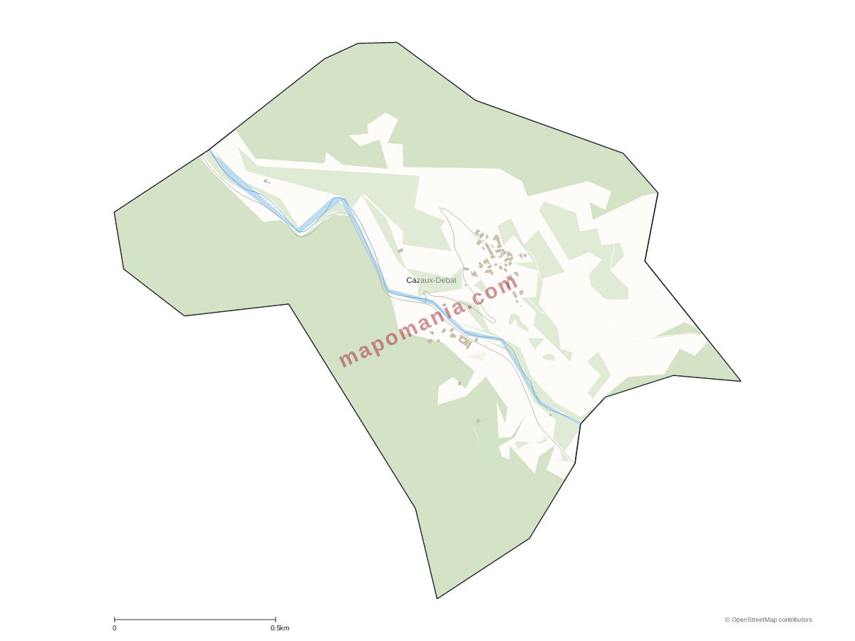Carte de Cazaux-Debat à personnaliser