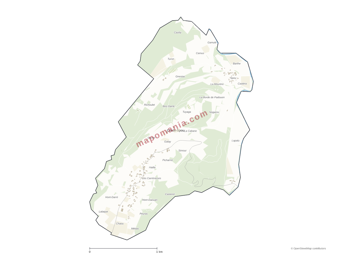 Carte de Chelle-Spou à personnaliser