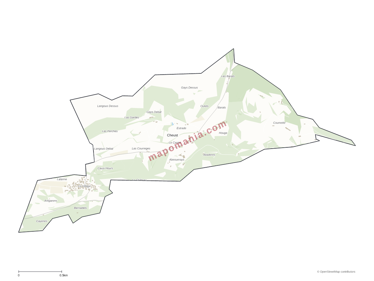 Carte de Cheust à personnaliser