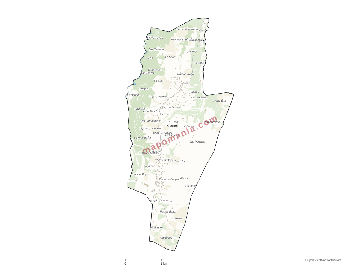 Carte de Clarens à personnaliser