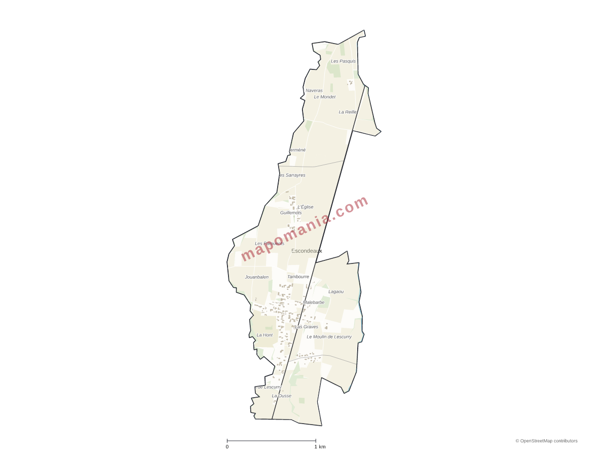 Carte de Escondeaux à personnaliser
