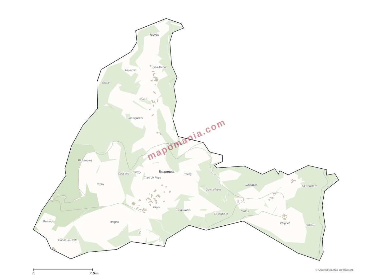 Carte de Esconnets à personnaliser