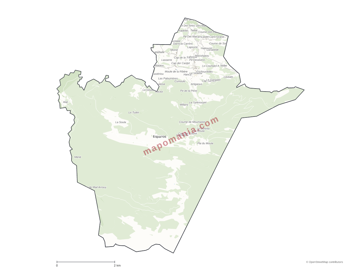 Carte de Esparros à personnaliser
