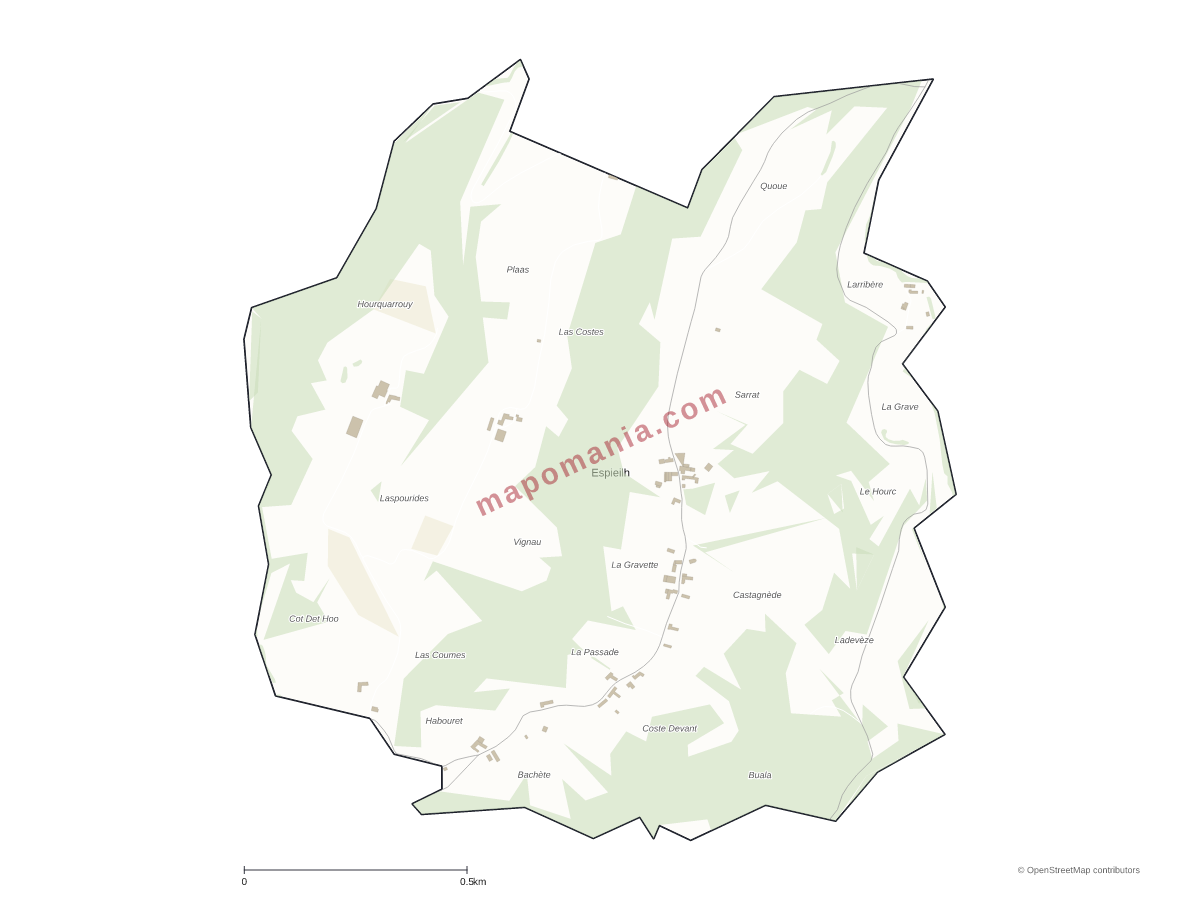Carte de Espieilh à personnaliser