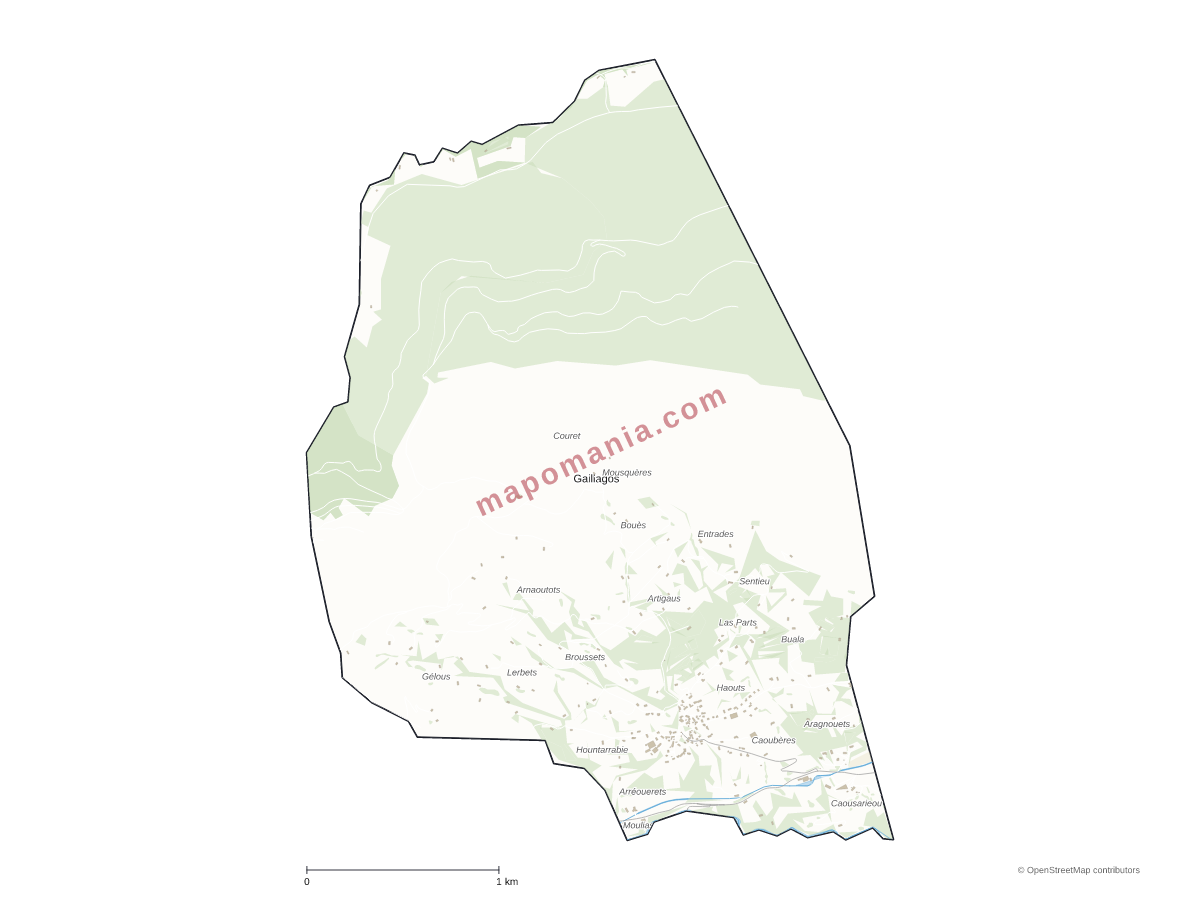 Carte de Gaillagos à personnaliser