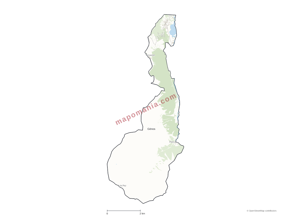 Carte de Génos à personnaliser
