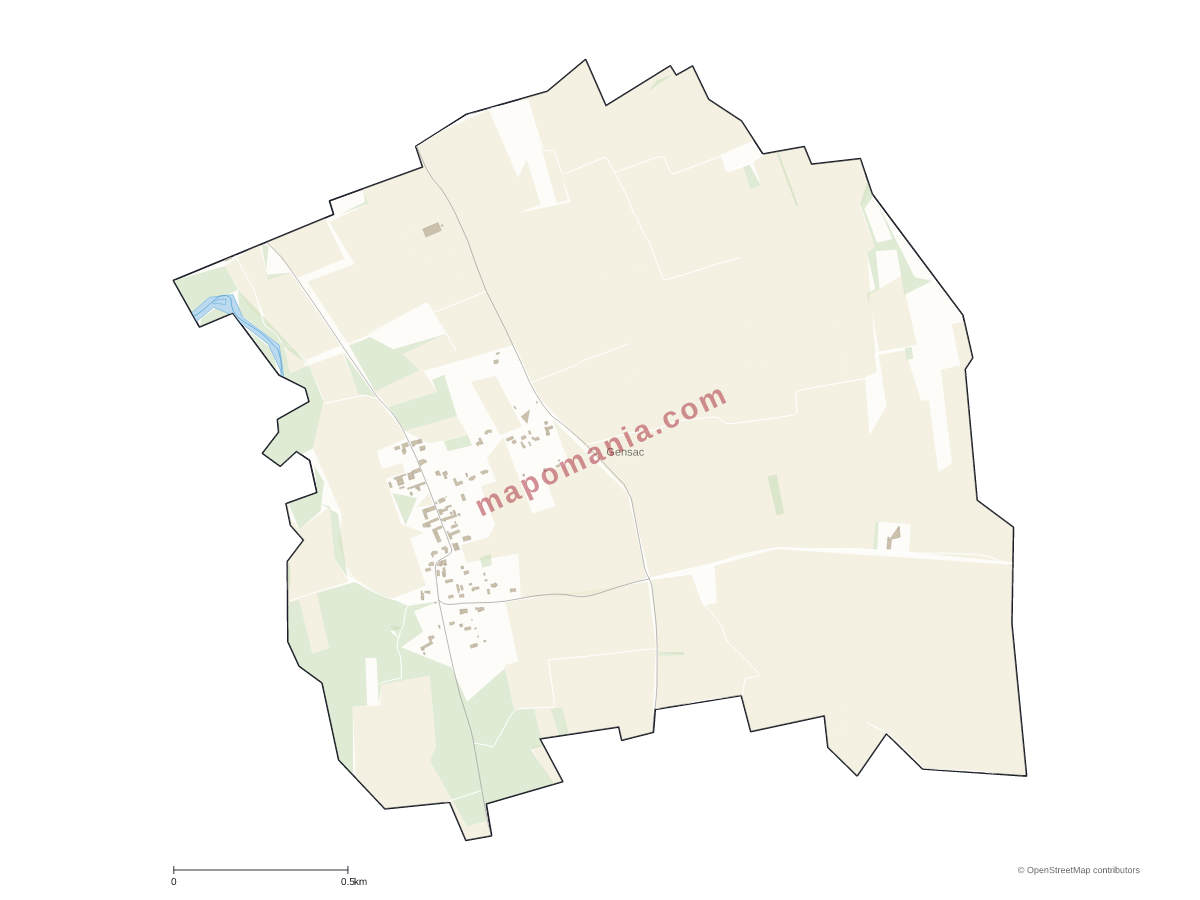 Carte de Gensac à personnaliser