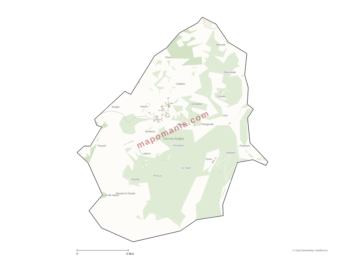 Carte de Gez-ez-Angles à personnaliser