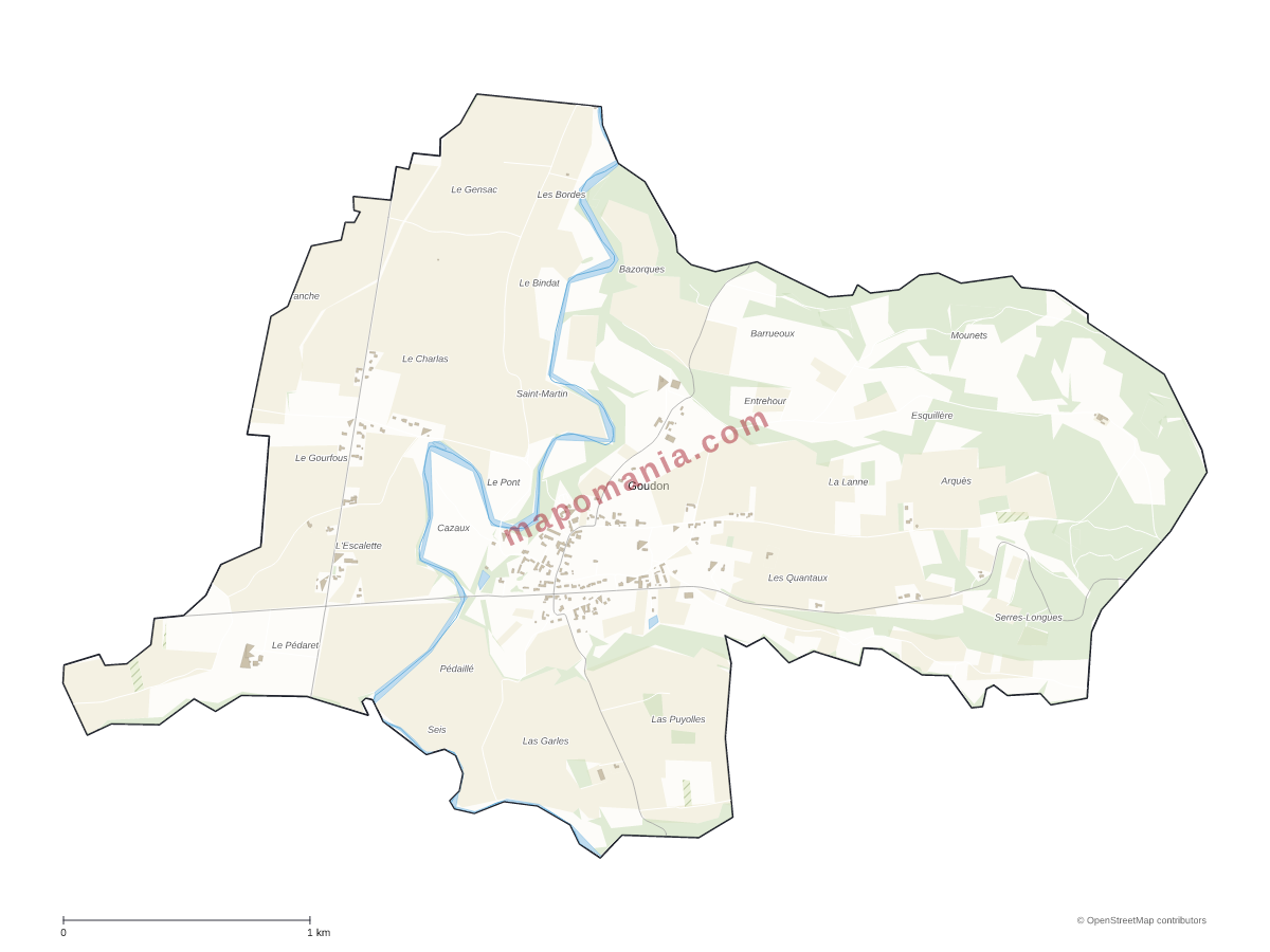 Carte de Goudon à personnaliser