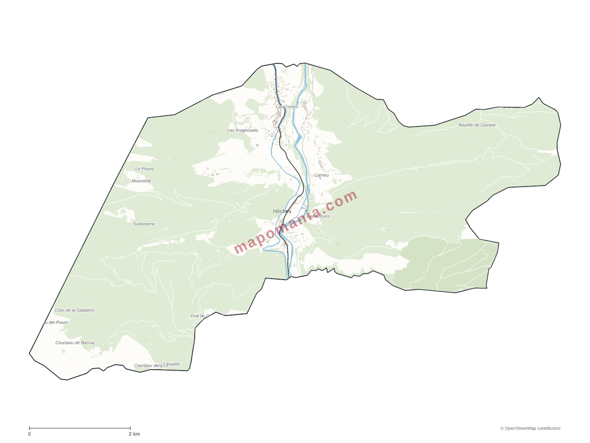 Carte de Hèches à personnaliser
