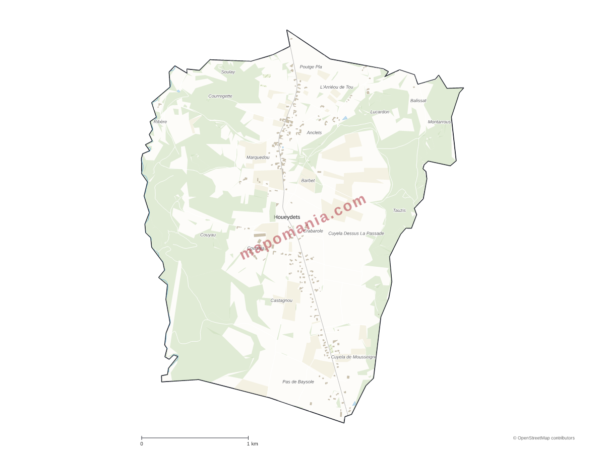 Carte de Houeydets à personnaliser