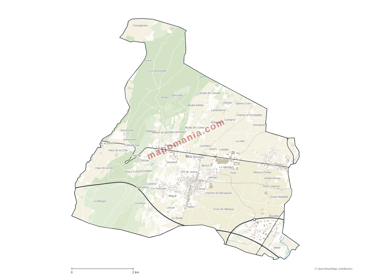 Carte de Ibos à personnaliser
