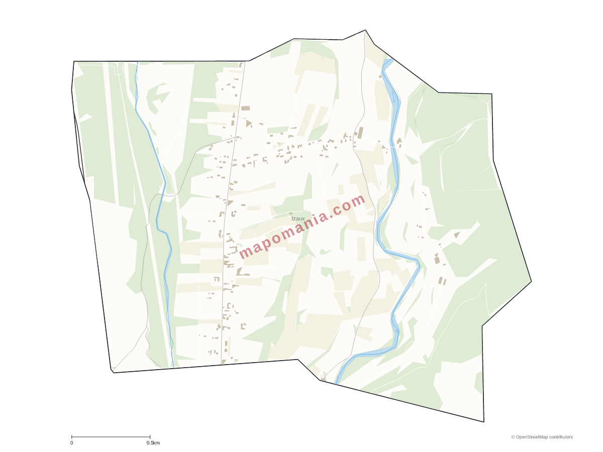 Carte de Izaux à personnaliser