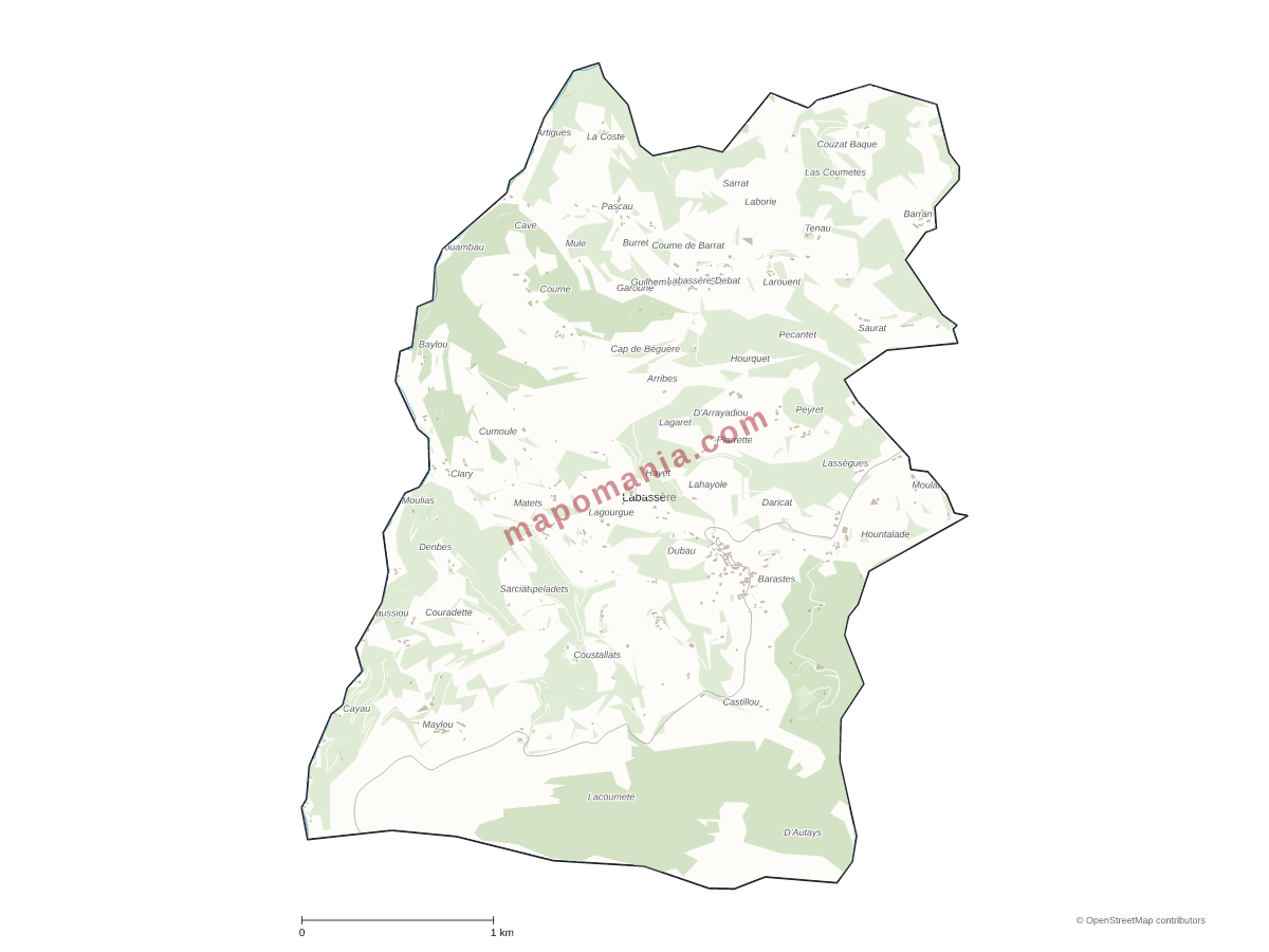 Carte de Labassère à personnaliser
