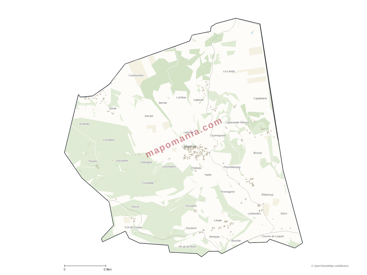 Carte de Labastide à personnaliser