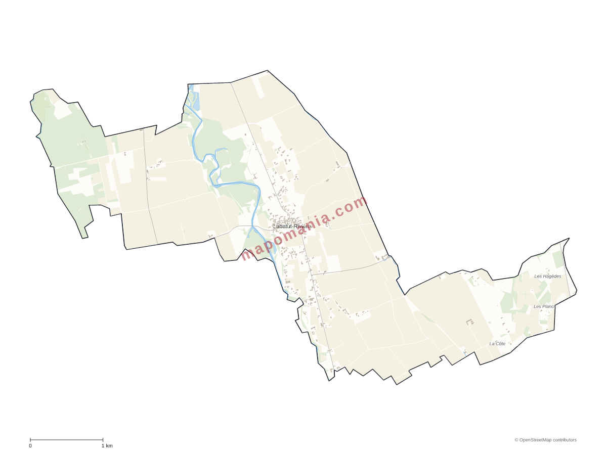 Carte de Labatut-Rivière à personnaliser